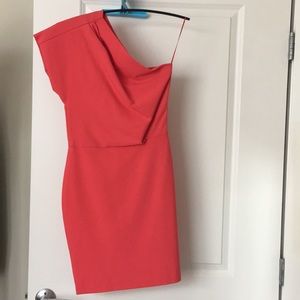 MAJE Coral color One Shoulder Dress